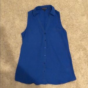 Bright blue blouse